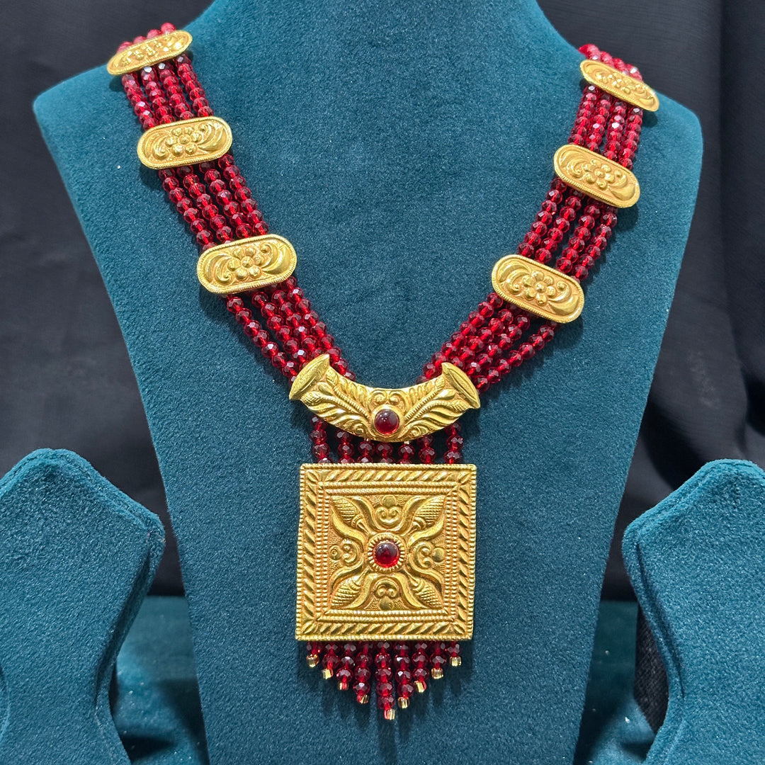 Traditional YG Red Pote Chandrahaar-1pc