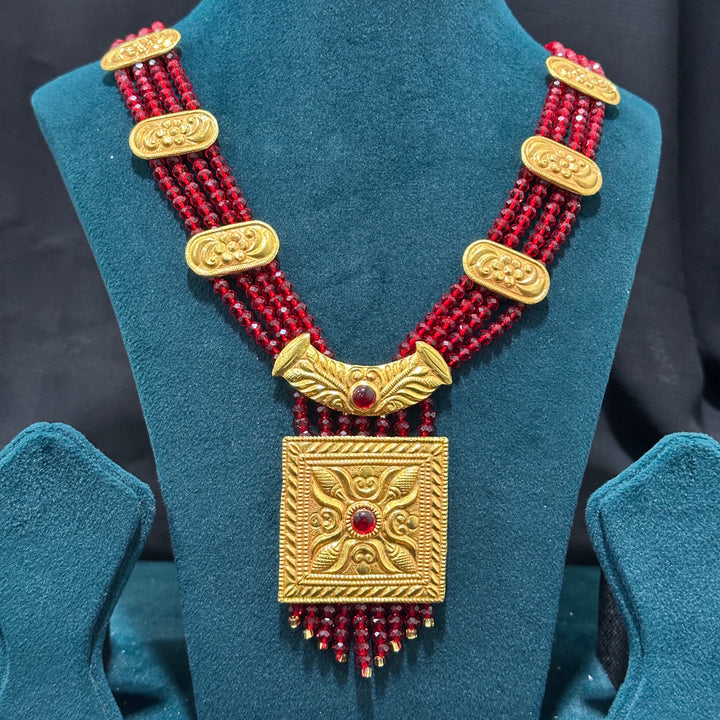 Traditional YG Red Pote Chandrahaar-1pc