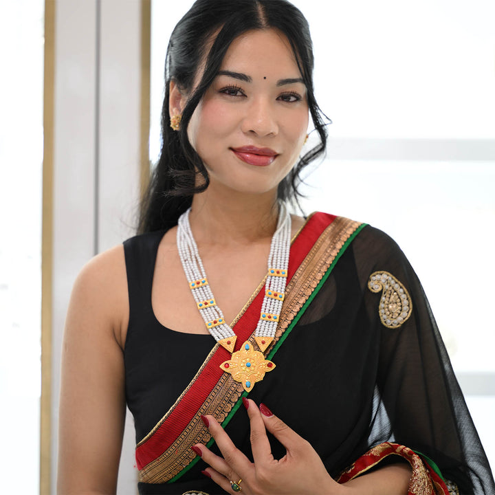 Traditional YG Simulant Pearl Chandrahaar-1pc