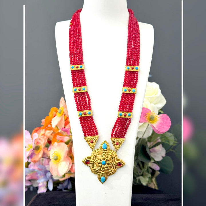 Traditional YG Red Pote Chandrahaar-1pc