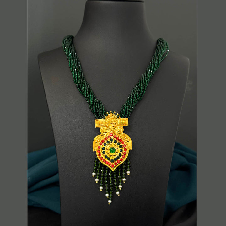 Traditional YG Green Pote Pendant-1pc