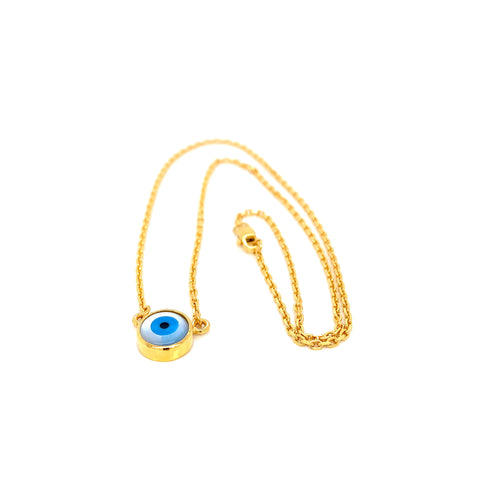 22K YG Evil Eye Necklace-1pc