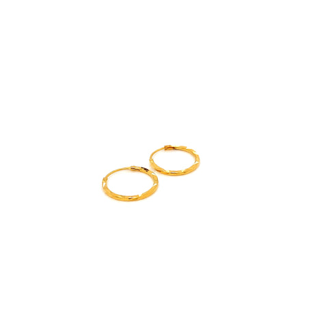 22K YG Hoop Earring-1pair