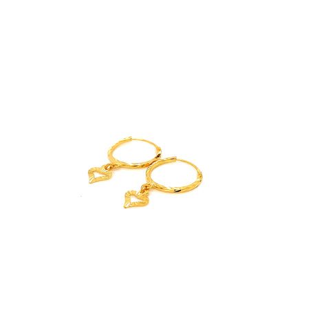 22K YG Hoop Earring-1pair