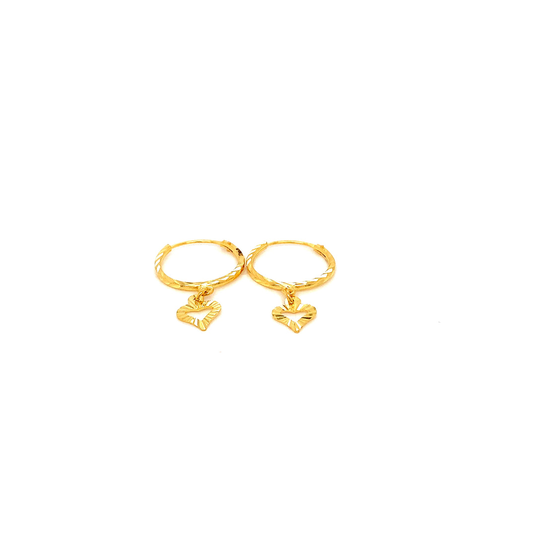 22K YG Hoop Earring-1pair