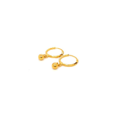 22K YG Hoop Earring-1pair