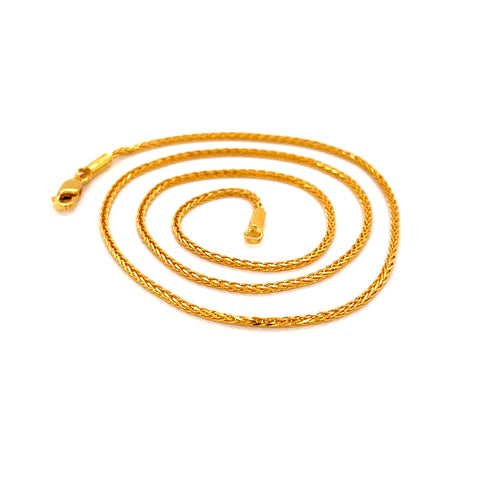 22K YG Wheat Chain-1pc