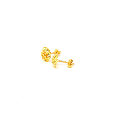 22K YG Fancy Stud Earring-1pair