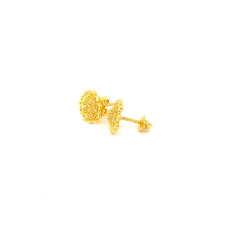 22K YG Fancy Stud Earring-1pair