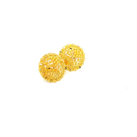 22K YG Fancy Stud Earring-1pair