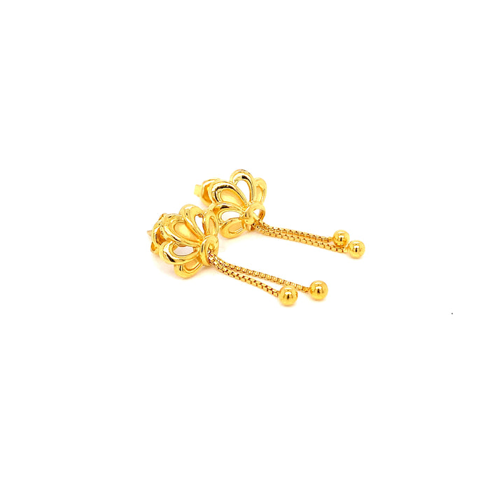22K YG Fancy Stud Earring-1pair