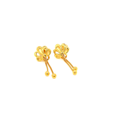 22K YG Fancy Stud Earring-1pair