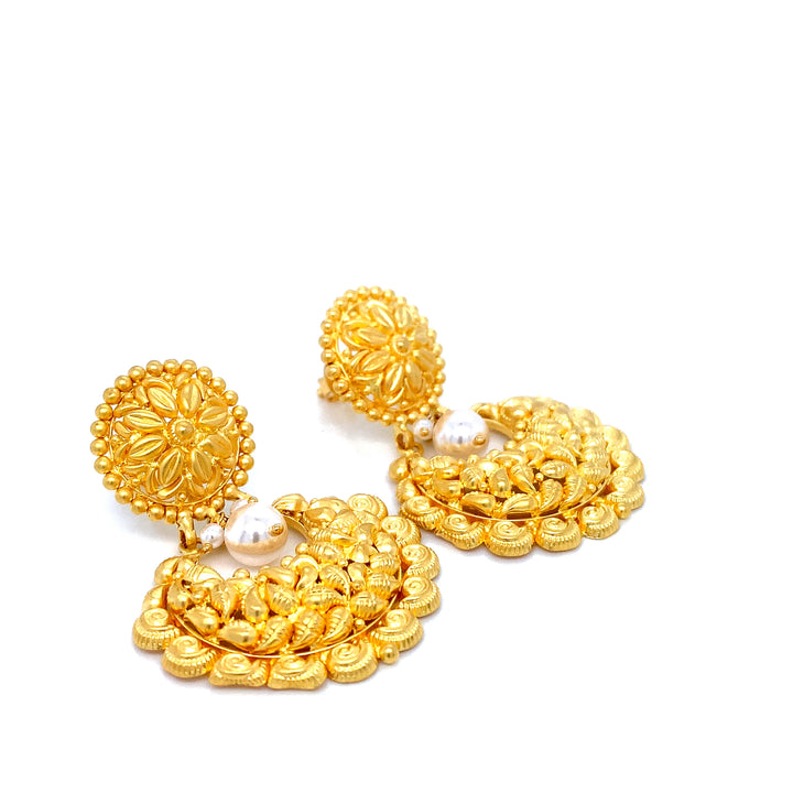 22K YG Ramleela Earring-1pair