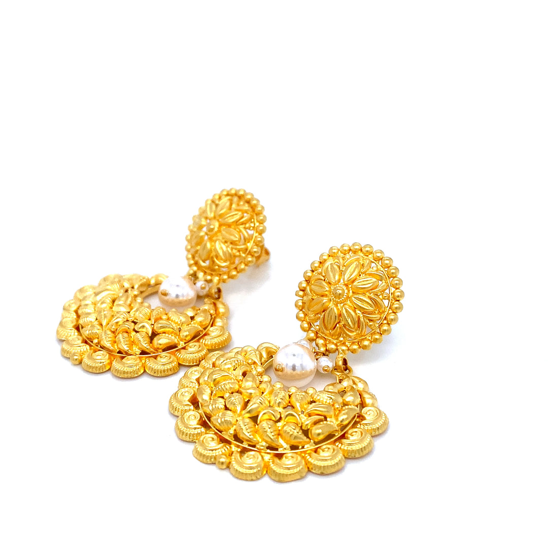 22K YG Ramleela Earring-1pair