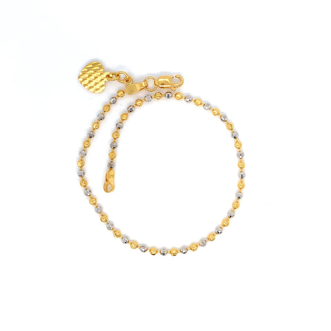 22K YG 2 tone Fancy Bracelet-1pc