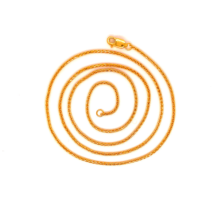 22K YG Wheat Chain-1pc