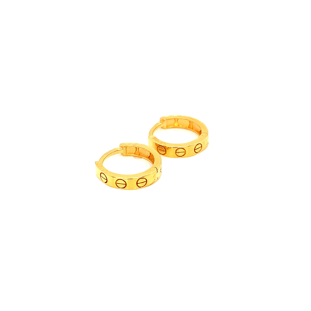 22K YG Hoop Earring-1pair