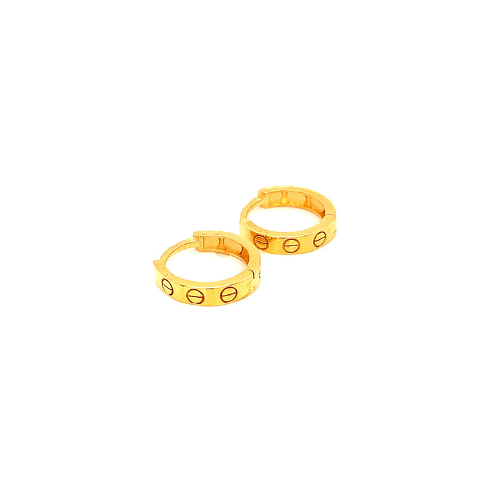 22K YG Hoop Earring-1pair