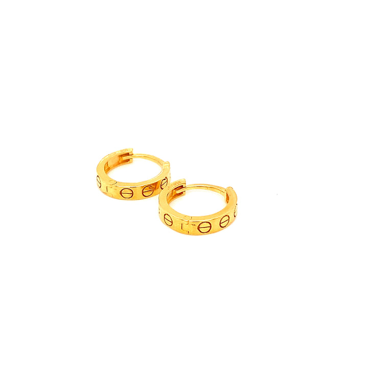 22K YG Hoop Earring-1pair