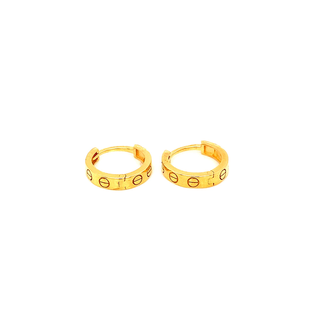 22K YG Hoop Earring-1pair