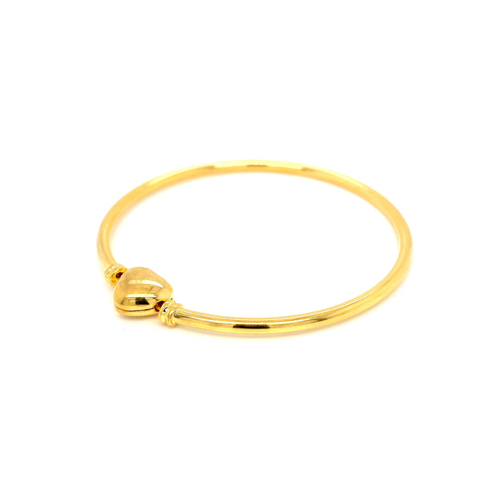 22K YG Plain Heart Bangle-1pc