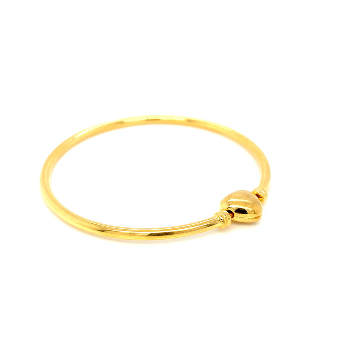 22K YG Plain Heart Bangle-1pc