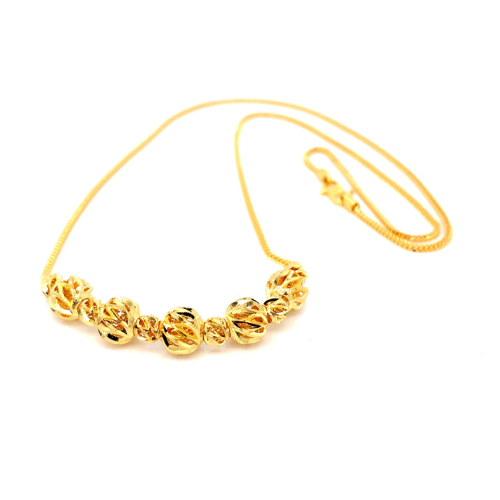22K YG Fancy Ball Necklace-1pc