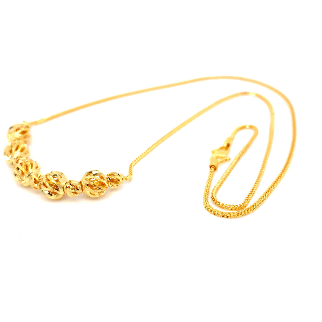22K YG Fancy Ball Necklace-1pc
