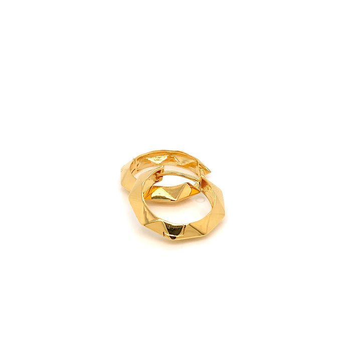22K YG Fancy Hoop Earring-1pair