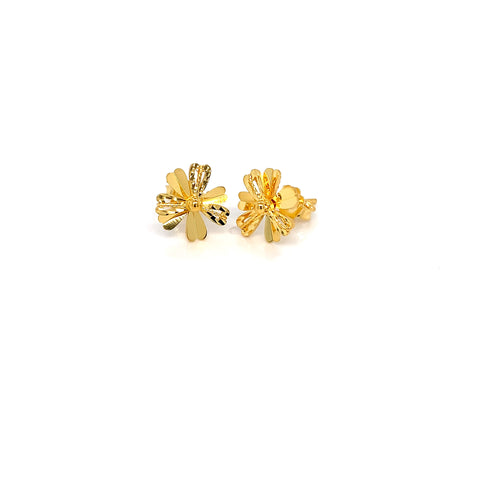 22K YG Flower Earring-1pair