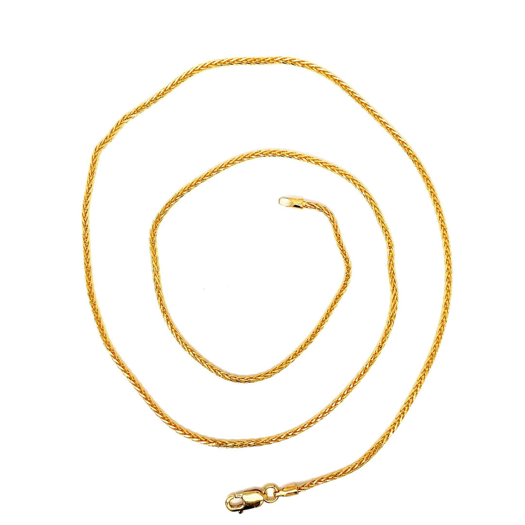 22K YG Wheat Chain-1pc