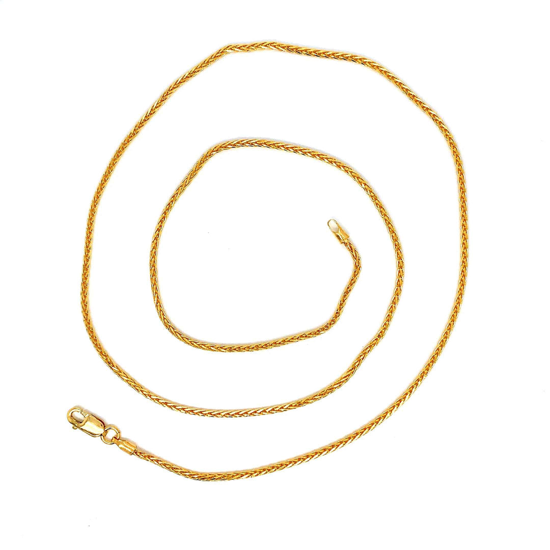 22K YG Wheat Chain-1pc