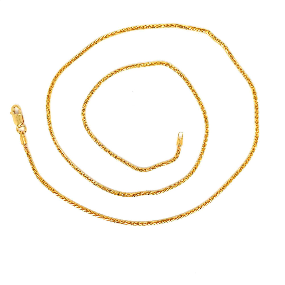 22K YG Wheat Chain-1pc