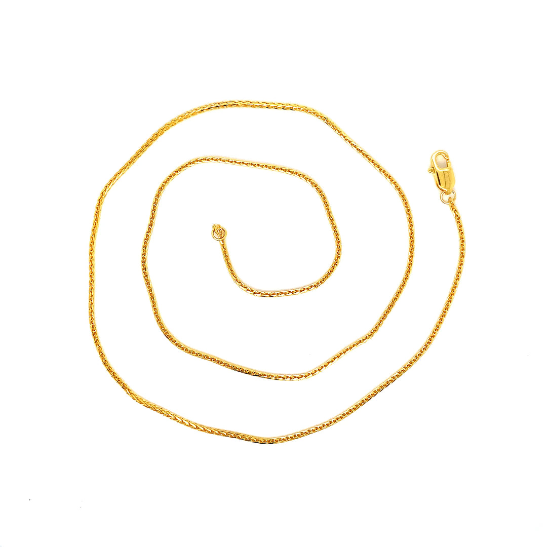 22K YG Wheat Chain-1pc