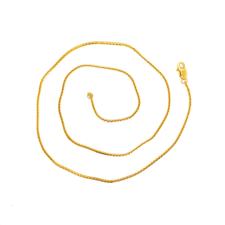 22K YG Wheat Chain-1pc