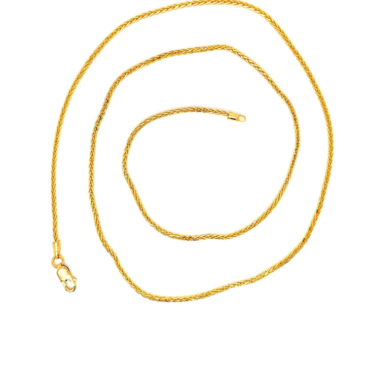 22K YG Wheat Chain-1pc