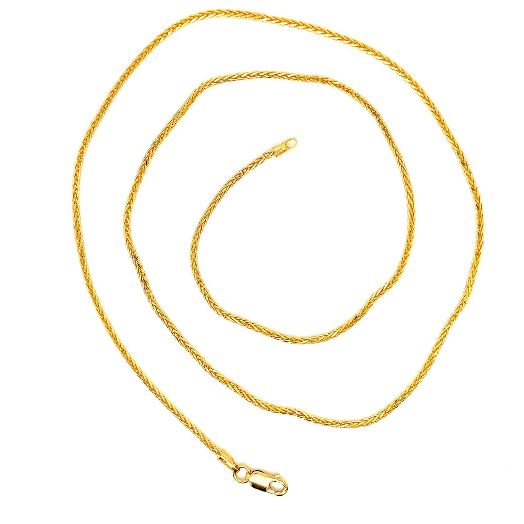 22K YG Wheat Chain-1pc