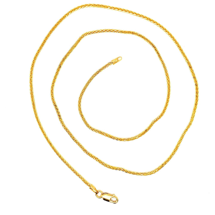 22K YG Wheat Chain-1pc
