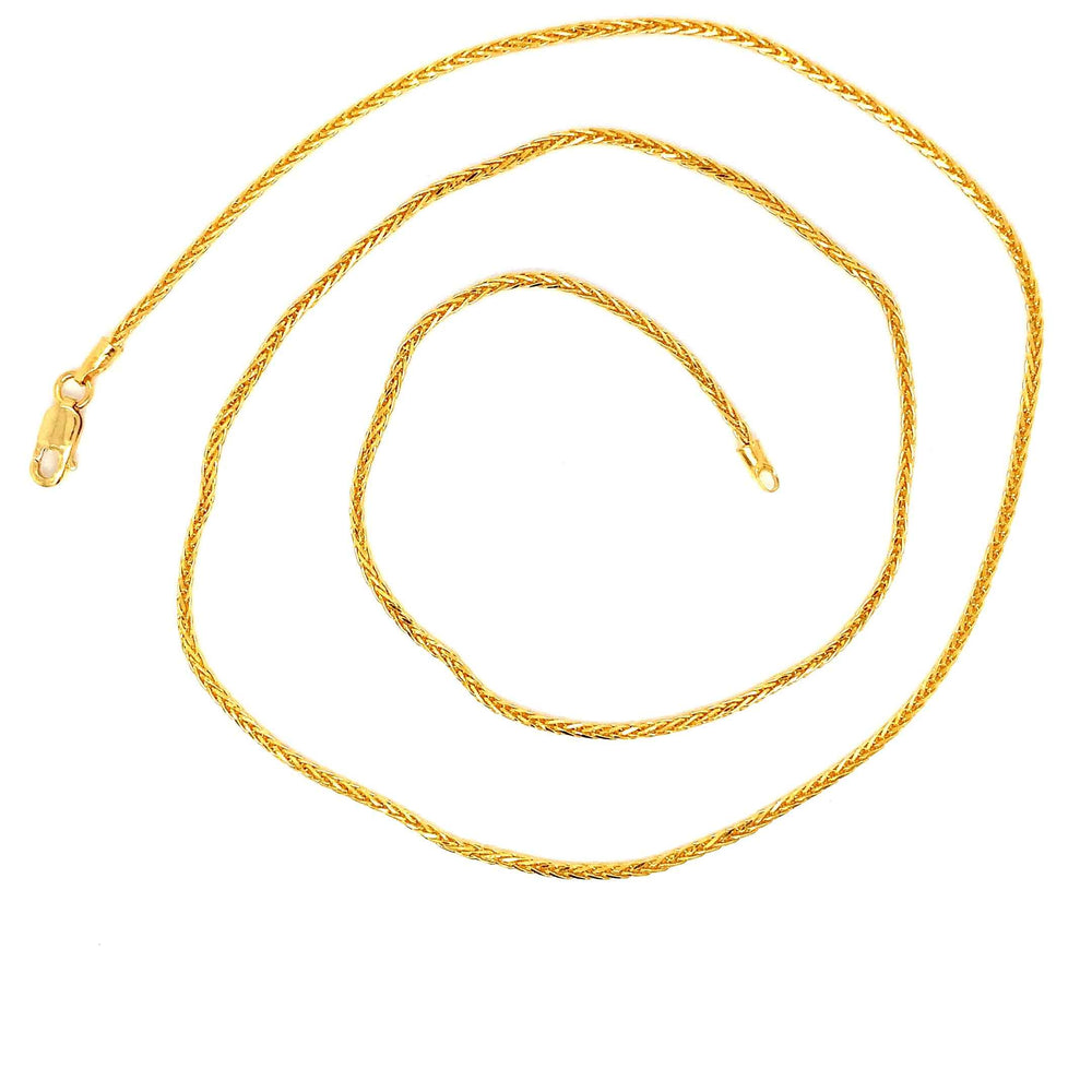 22K YG Wheat Chain-1pc