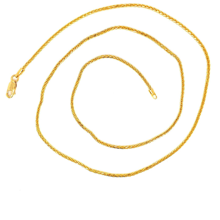 22K YG Wheat Chain-1pc