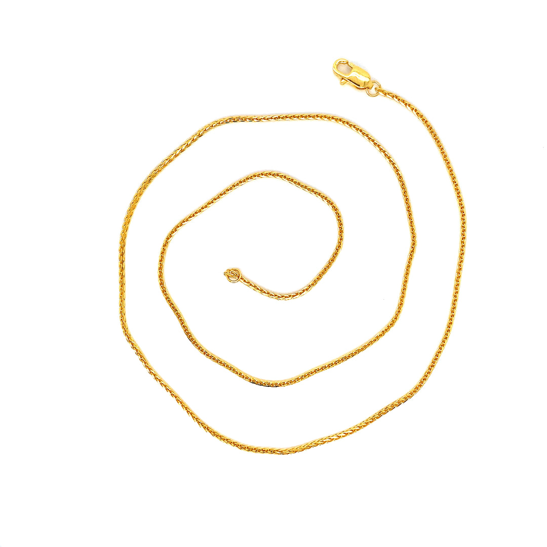 22K YG Wheat Chain-1pc