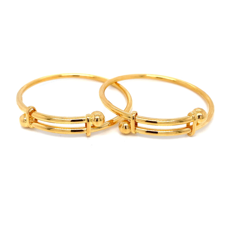 22K YG Kids Adjustable Bangle-1pair