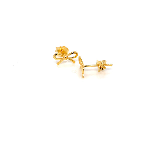 22K YG Bow Earring-1pair