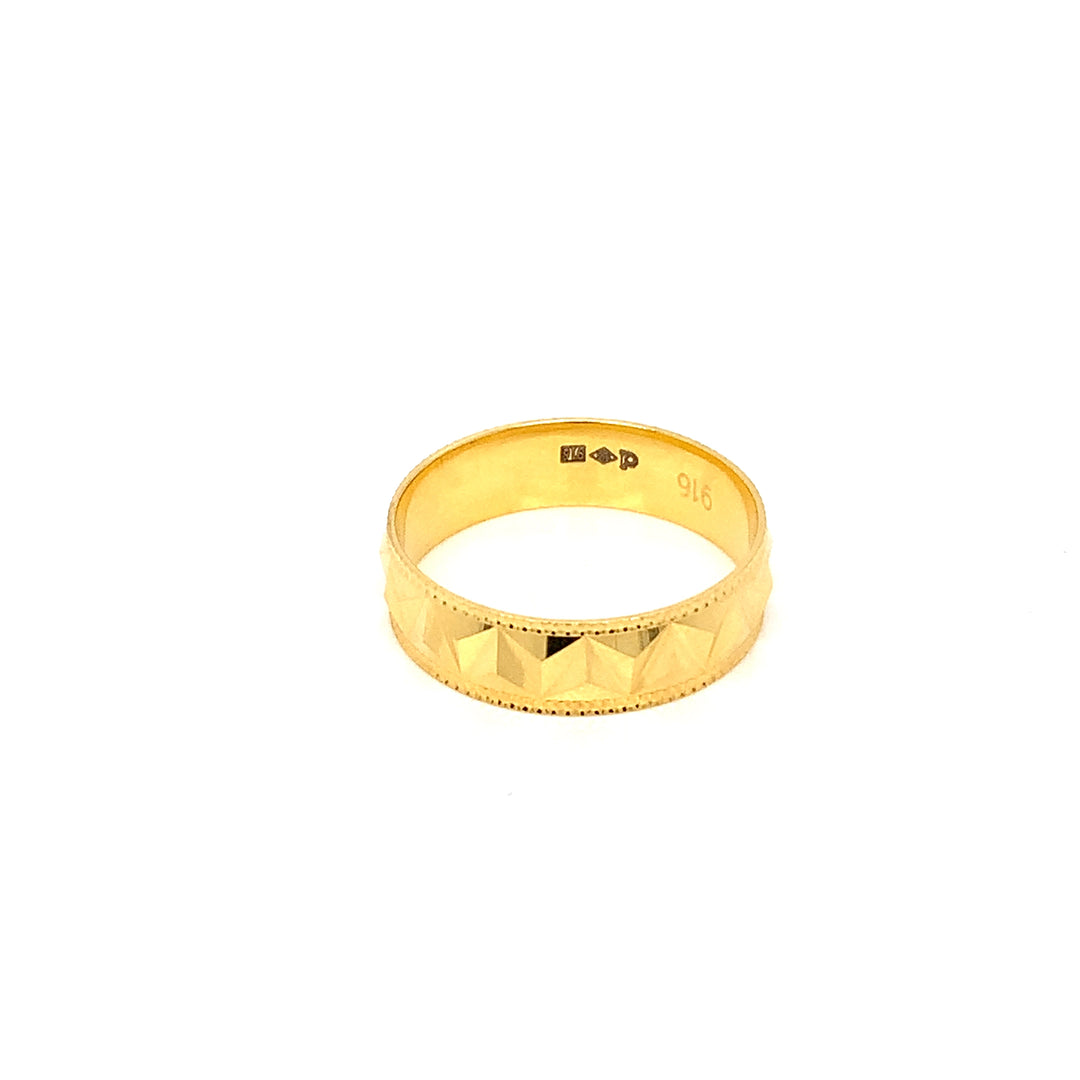 22K YG Fancy Band Ring-1pc