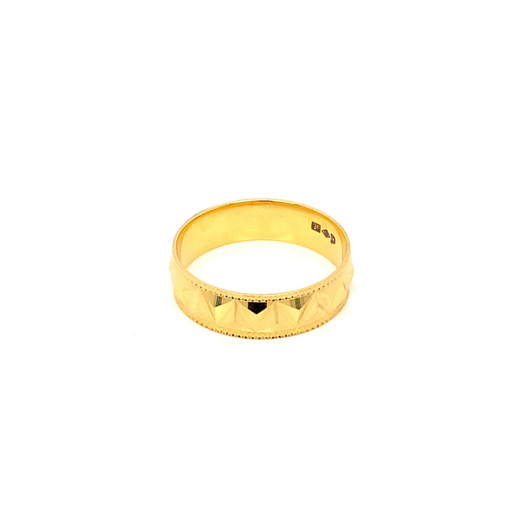 22K YG Fancy Band Ring-1pc
