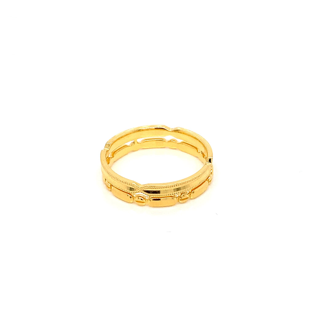 22K YG Fancy Band Ring-1pc