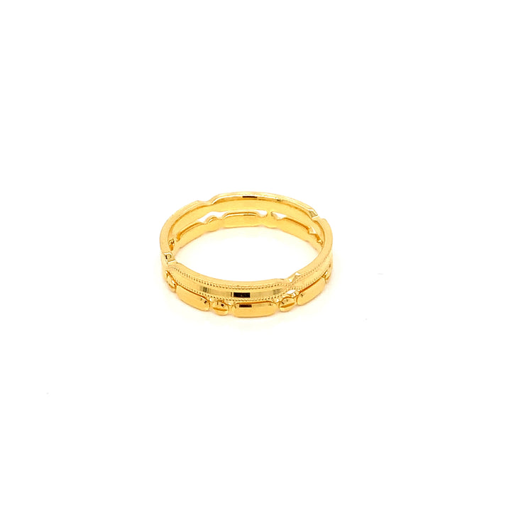 22K YG Fancy Band Ring-1pc