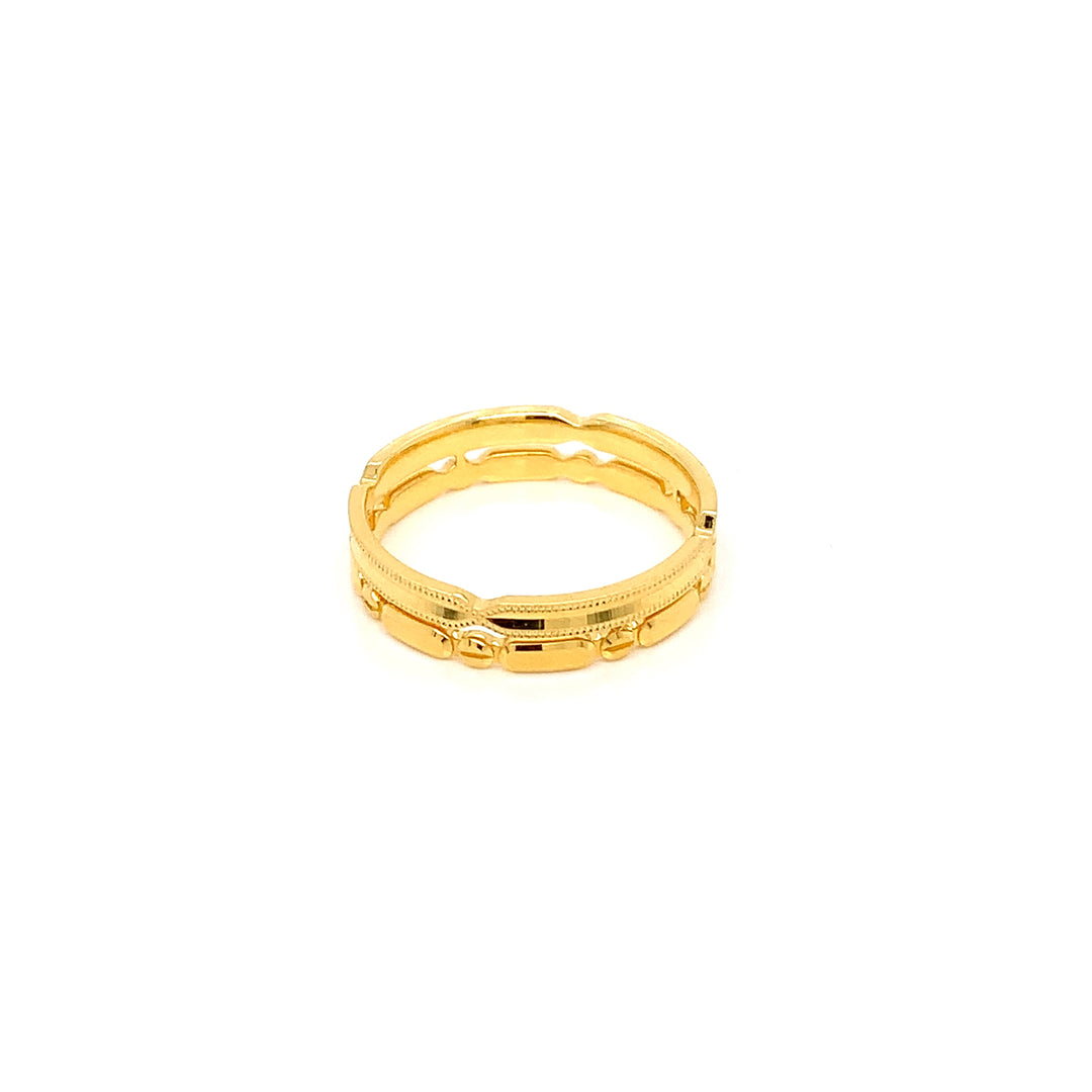 22K YG Fancy Band Ring-1pc