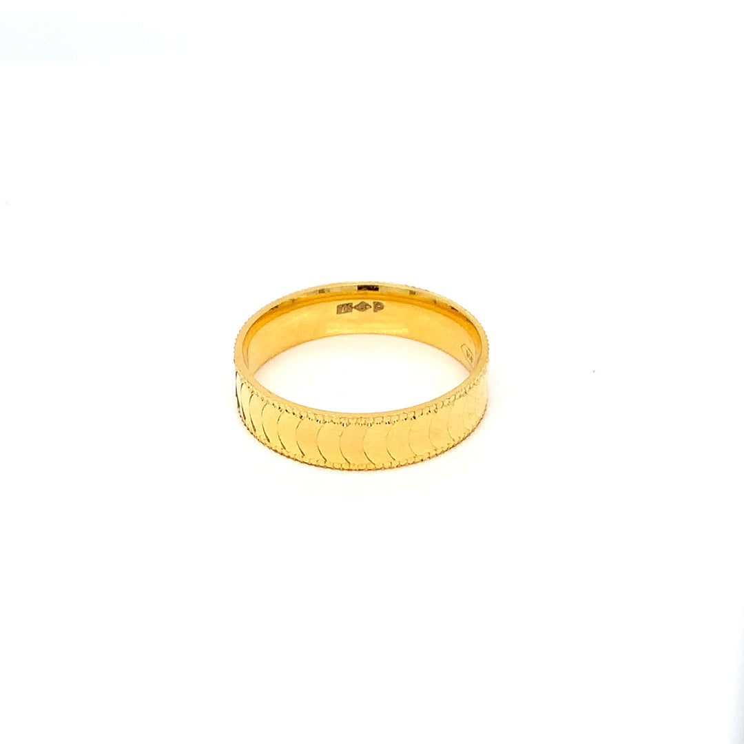 22K YG Fancy Band Ring-1pc