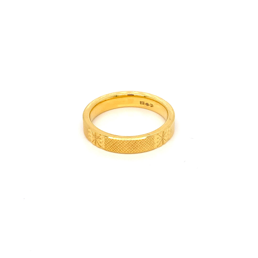 22K YG Fancy Band Ring-1pc